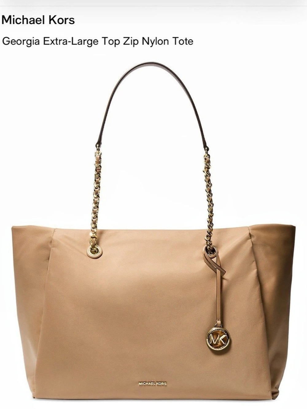 Michael Kors Georgia Extra-Large Top Zip Nylon Tote Extra-Large Nylon Tote